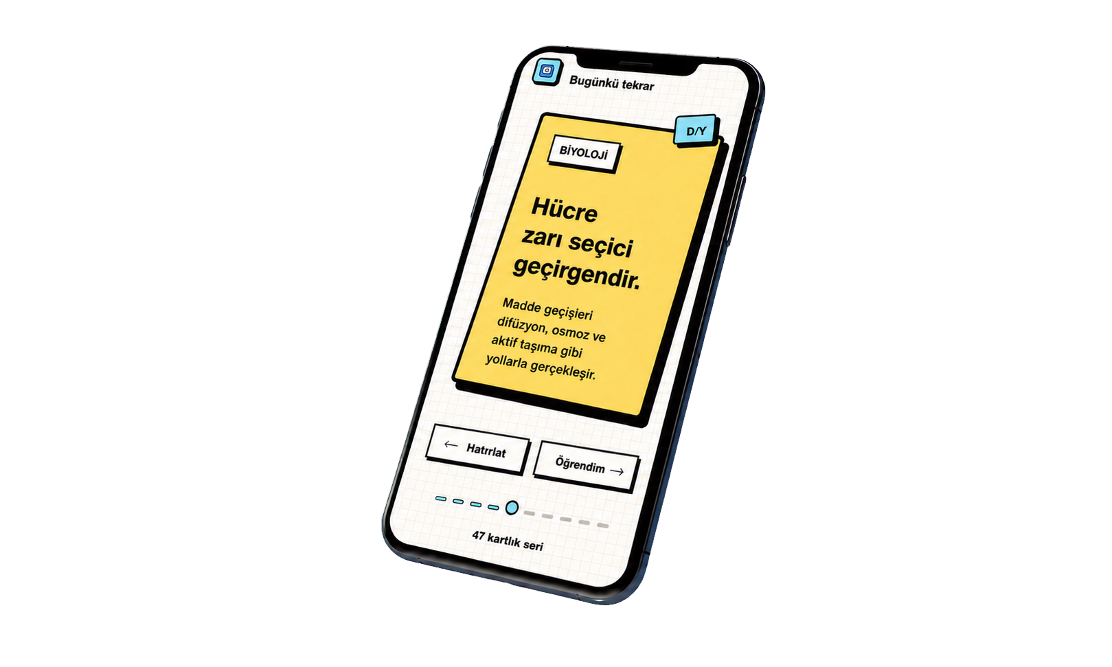 Güncel Hap Bilgi tipografisiyle hazırlanmış iPhone uygulama mockup görseli